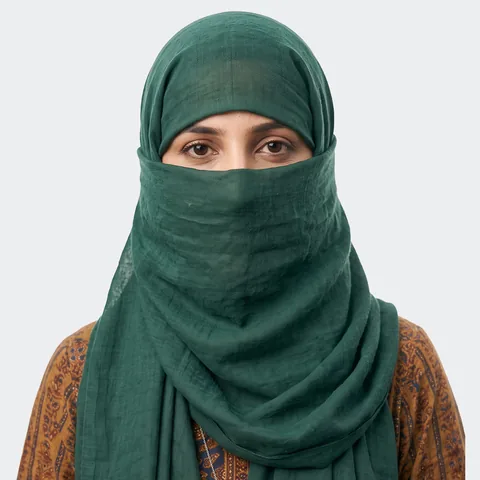 Part of the face covered